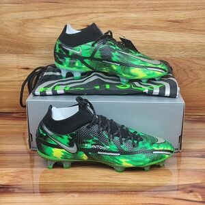 New Nike Phantom GT2 Elite Flyknit "Shockwave" Soccer Cleats Green Black Men's 9